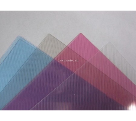 Обложки прозрачные пластиковые A4 0,3 мм, рифленые, розовые